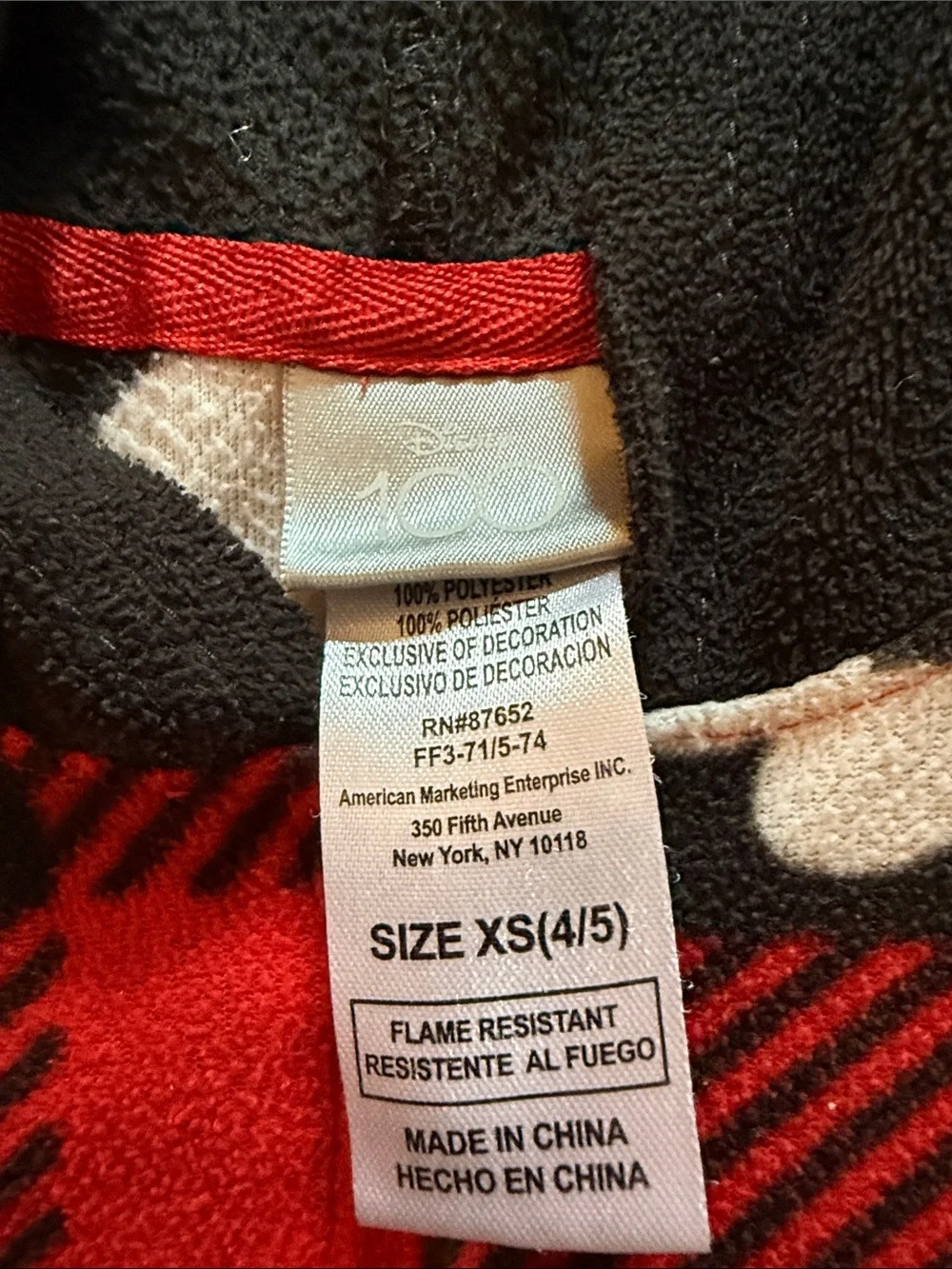 Disney Red and Black Plaid Onesie with White Mickey Print